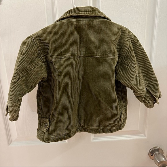 Green Corduroy Plaid Flannel lined Jean Jacket Style sz 18 months - Picture 3 of 4